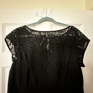 eShakti Illusion Floral Lace Sheath Dress, Black, 2X-22W, NWOT